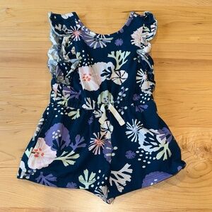 Girls Tea Collection Ocean Print Romper in size 3T